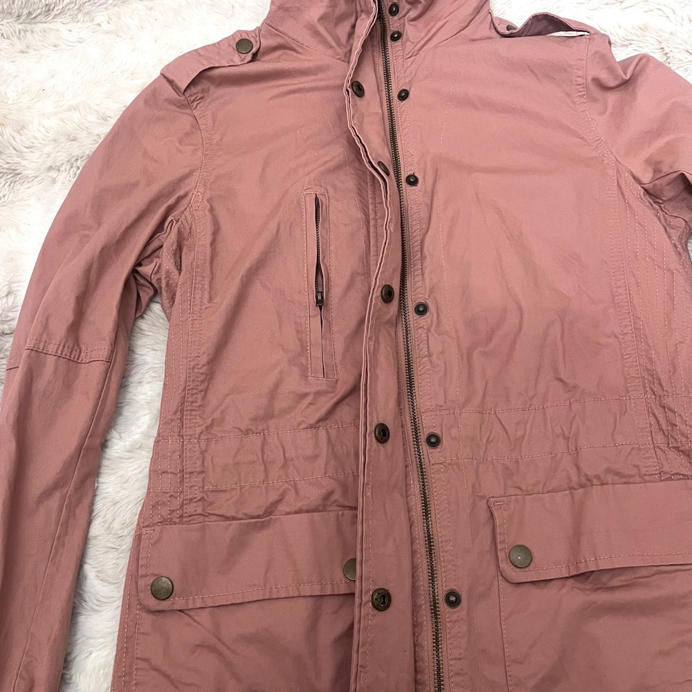 Love Tree Dusty Rose Utility Jacket Drawstring Waist Button Front Pockets W Med - Picture 5 of 10